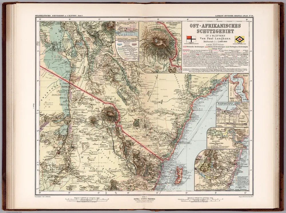 Nr. 20.  Ostafrikanisches Schutzgebiet in 4 Blaettern, Blatt 2.  (East African reserve in 4 sheets, sheet 2.)