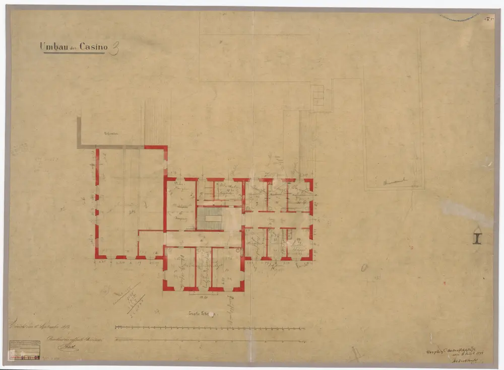 Obmannamt, Casino: 1. Stock, Umbau; Grundriss