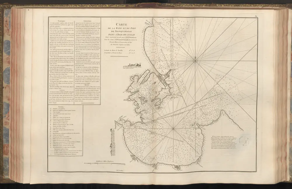 Carte de la Baye et du Port de Trinquemalay dans l'Isle de Ceylan