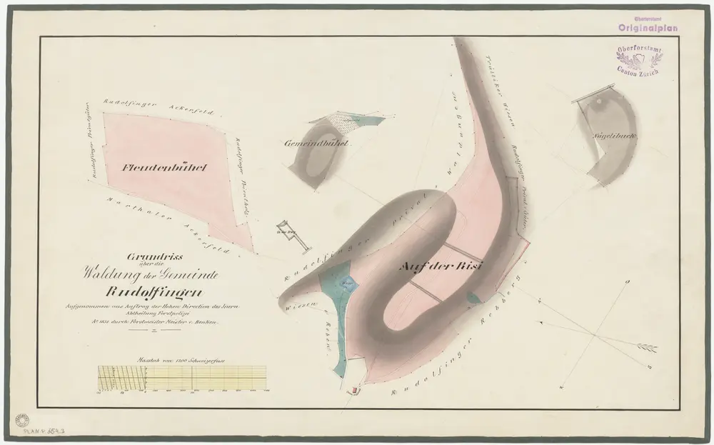 Trüllikon, Marthalen: Gemeindewaldung Rudolfingen: Auf der Risi, Nägelibuck, Fleudenbüel (Fleudenbühel), Gemeindebüel (Gemeindebühel); Grundrisse