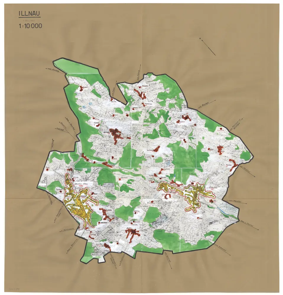 Illnau-Effretikon (damals Illnau): Definition der Siedlungen für die eidgenössische Volkszählung am 01.12.1950; Siedlungskarte