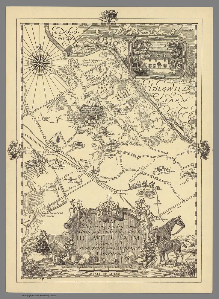 Roads which will lead ye traveller to Idlewild Farm.     (Vicinity of Ardmore, Pennsylvania.)