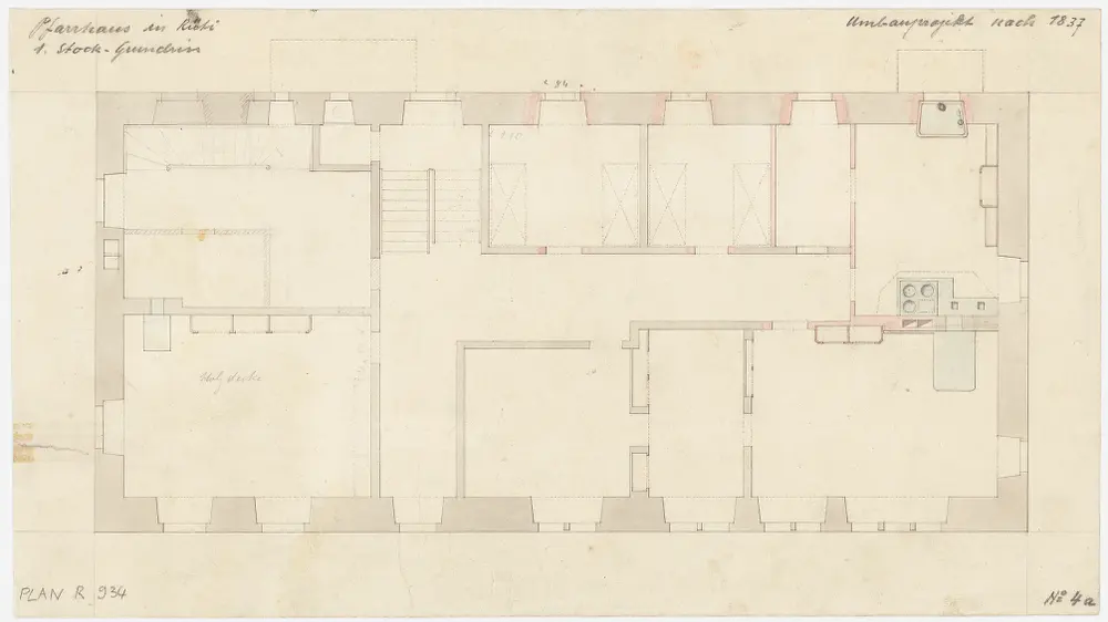 Rüti: Pfarrhaus, 1. Stock; Grundriss (Nr. 4 a)