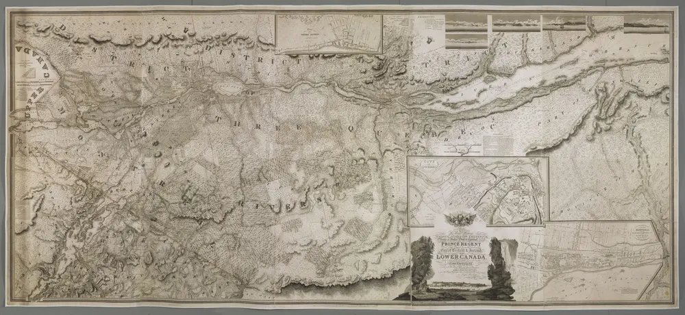 To His Royal Highness GEORGE AUGUSTUS FREDERICK, Prince of Wales, Duke of Cornwall &c. &c. &c. and PRINCE REGENT of the United Kingdon of Great Britain & Ireland; This Topographical MAP of the Province of LOWER CANADA Shewing its division into Districts, Counties, Seigniories, & Townships, with all the Lands reserved both for the Crown & the Clergy &c. &c.