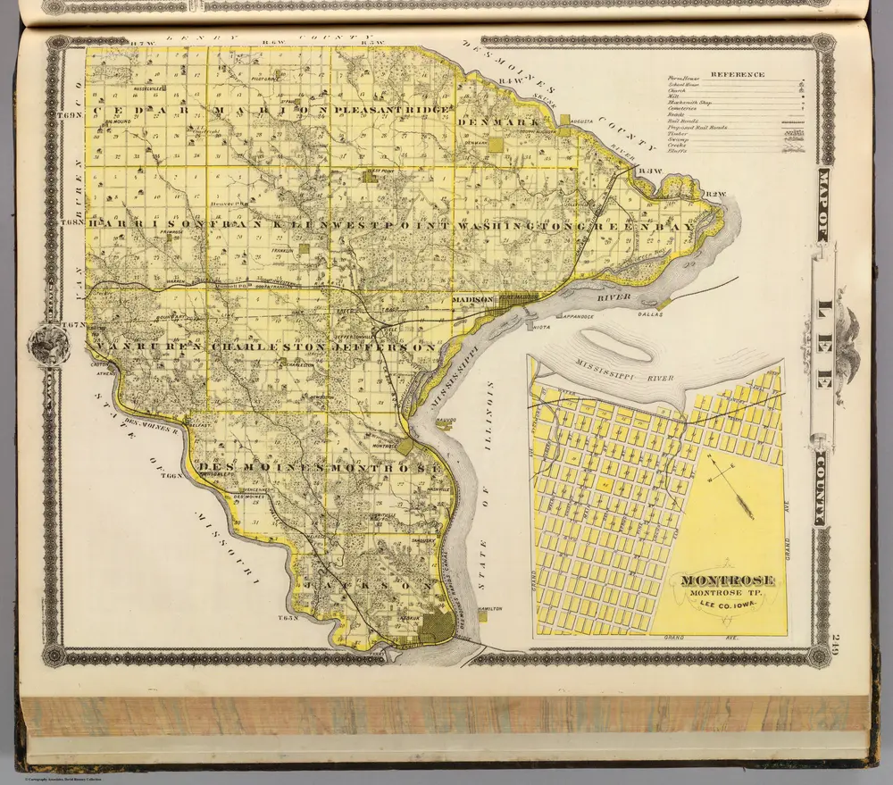 Map of Lee County and Montrose, State of Iowa.