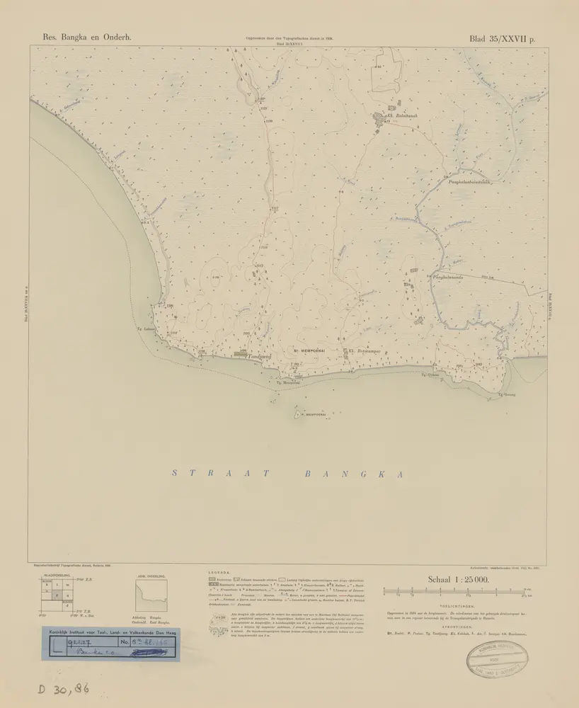 [B[oeki]t Mempoenai] / opgenomen door den Topografischen Dienst in 1934