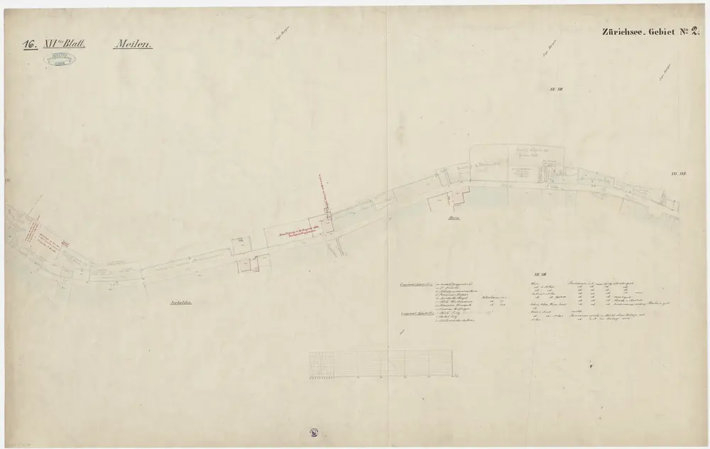 Hombrechtikon bis Zürich: Rechtes Ufer des Zürichsees; Grundrisse: Blatt 16: Meilen (Horn)