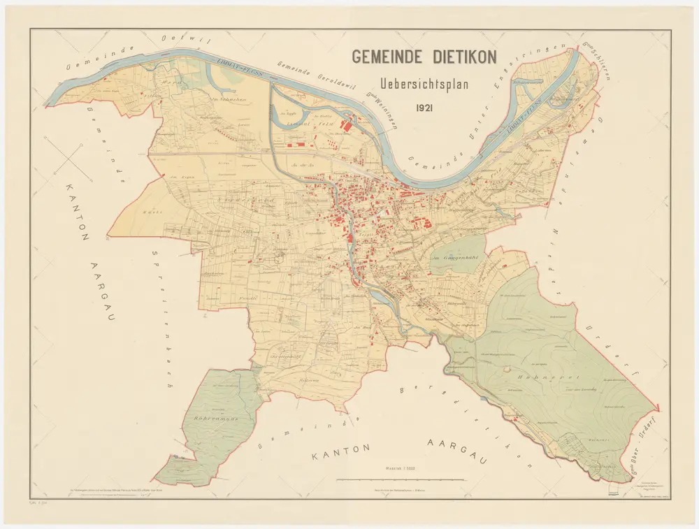Dietikon: Gemeinde; Übersichtsplan