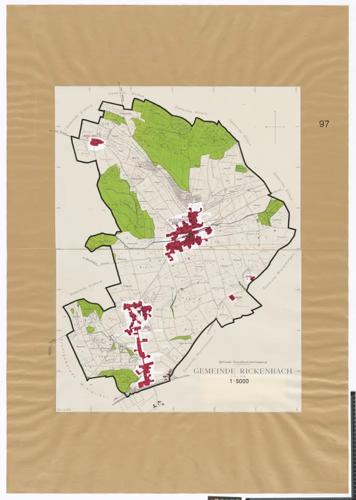Rickenbach: Definition der Siedlungen für die eidgenössische Volkszählung am 01.12.1960; Siedlungskarte Nr. 97