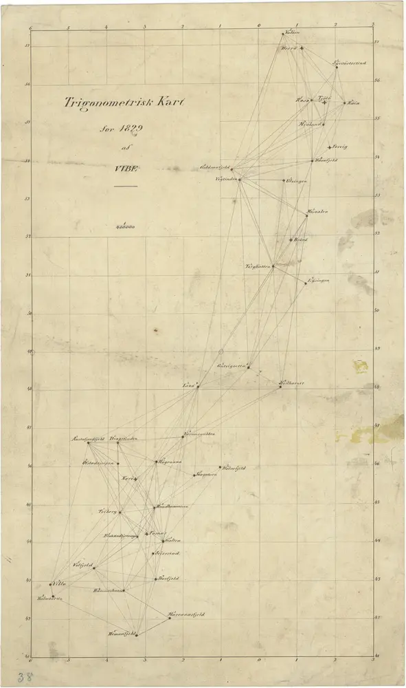 Trigonometrisk grunnlag, Squelet-Cart 38: Trigonometrisk Kart for 1829