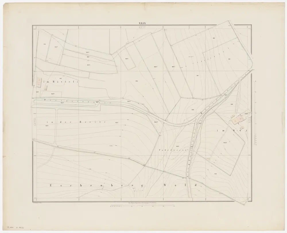 Winterthur: Gemeinde; Grundpläne: Blatt XXIX: Im Mötteli, In der Breite, Tobelwisen, Im Gut und Eschenbergwald; Situationsplan