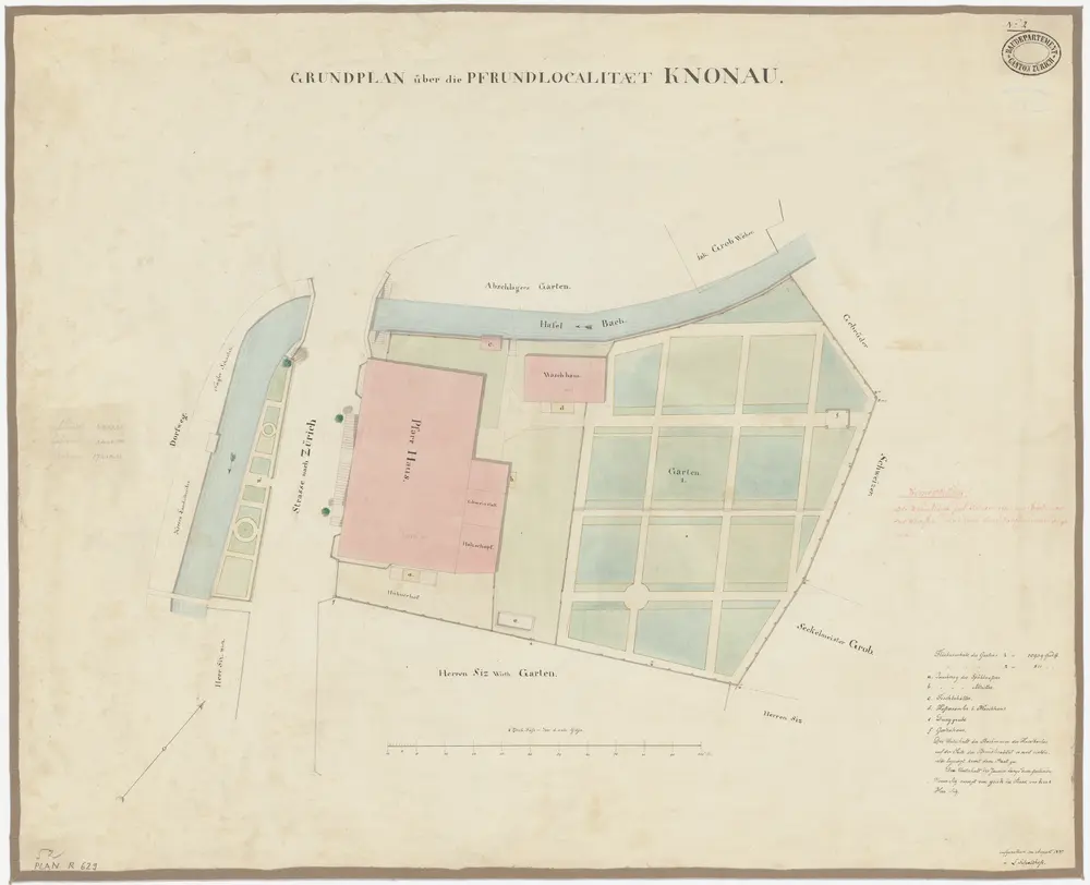 Knonau: Pfrundlokalität mit Pfarrhaus und Umgebung; Grundriss (Nr. 2)