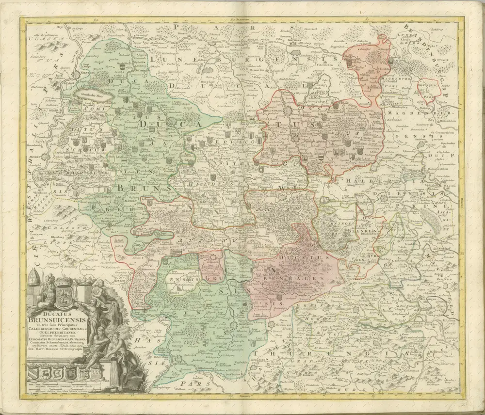 mapa z atlasu "Atlas compendiarius quinquaginta tabularum geographicarum Homannianarum :"