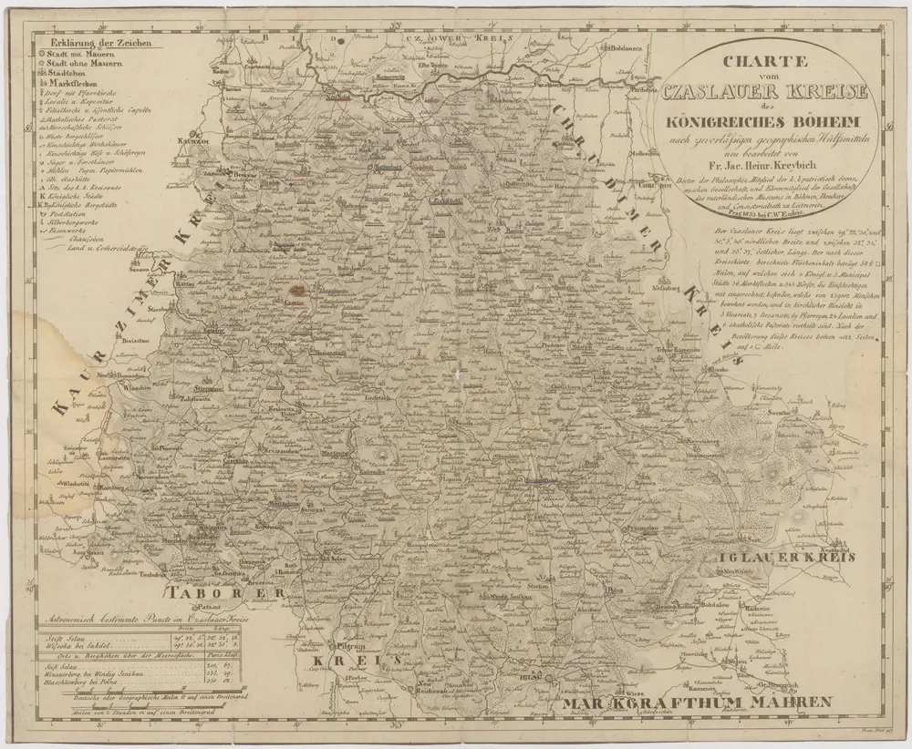 Charte vom Czaslauer Kreise des Königreiches Böheim