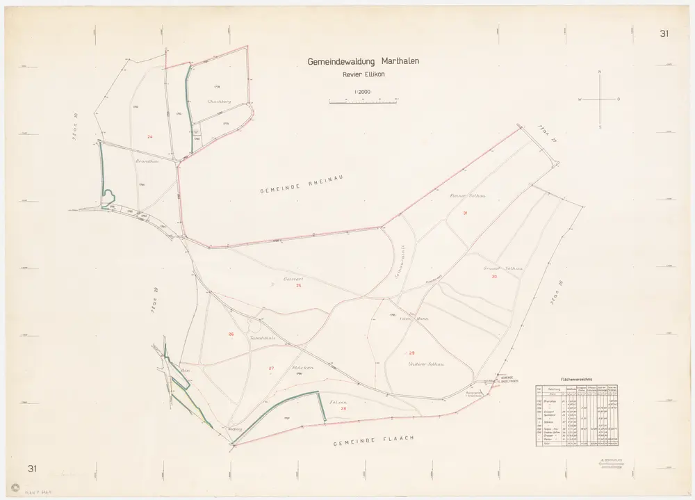 Marthalen: Gemeindewaldung Ellikon am Rhein: Chachberg (Kachberg), Brandhau, Tannhölzli, Oberstöcken, Stöcken, Geissert, Solhau (Sollhau), Felsen); Grundriss