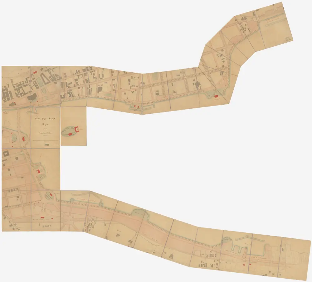 Wollishofen, Enge, Riesbach, Zürich: Beide Zürichseeufer, projektierte Quaianlage; Situationsplan (Zürichsee-Gebiet Nr. 4)