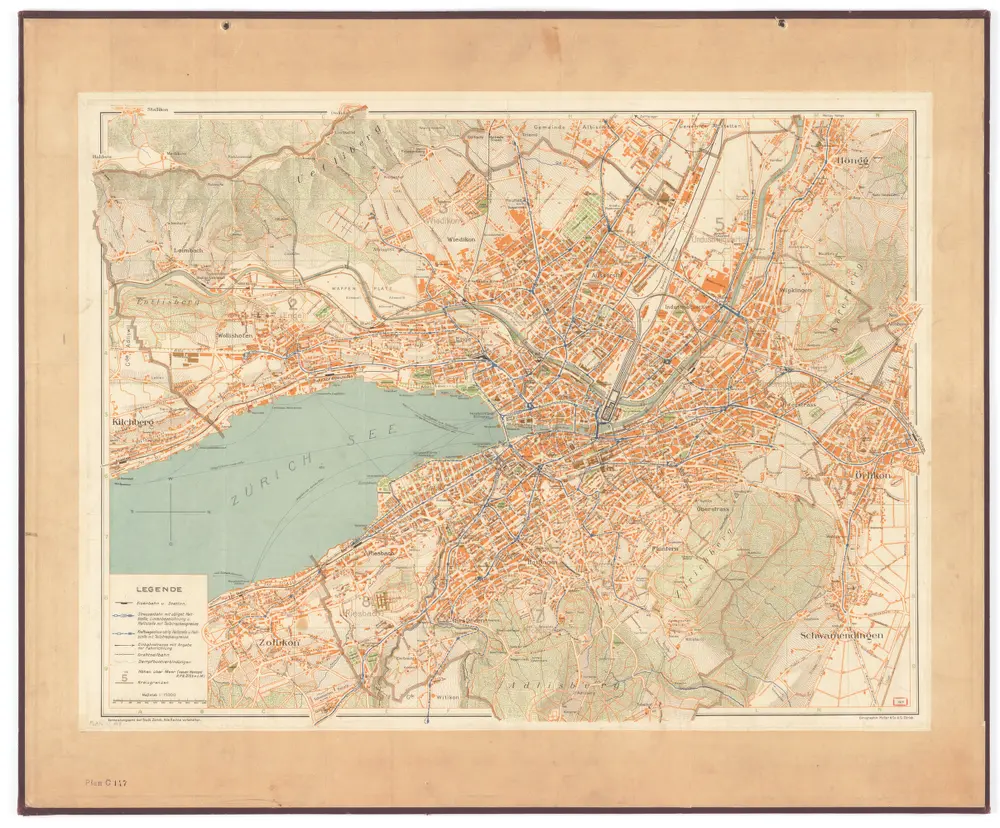 Übersichtsplan der Stadt Zürich