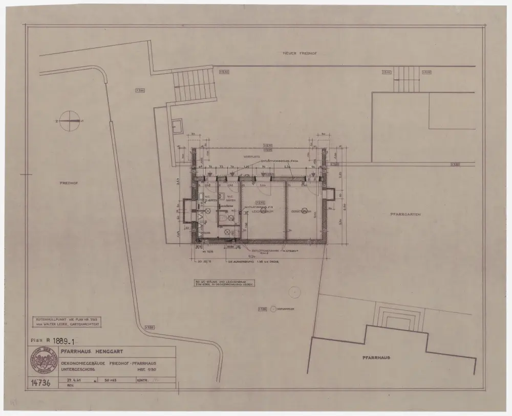 Henggart: Ökonomiegebäude und Umgebung: Ökonomiegebäude und Umgebung; Grundriss