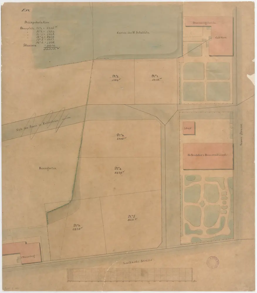 Zürich: Liegenschaften an Tannenstrasse und Leonhardstrasse; Grundriss (P. IV)