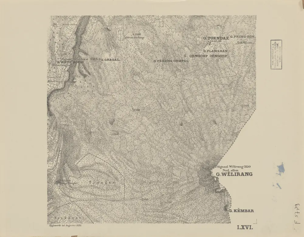 [G[oenoeng] Welirang] : bijgewerkt tot Augustus 1892 / [Topographisch Bureau]