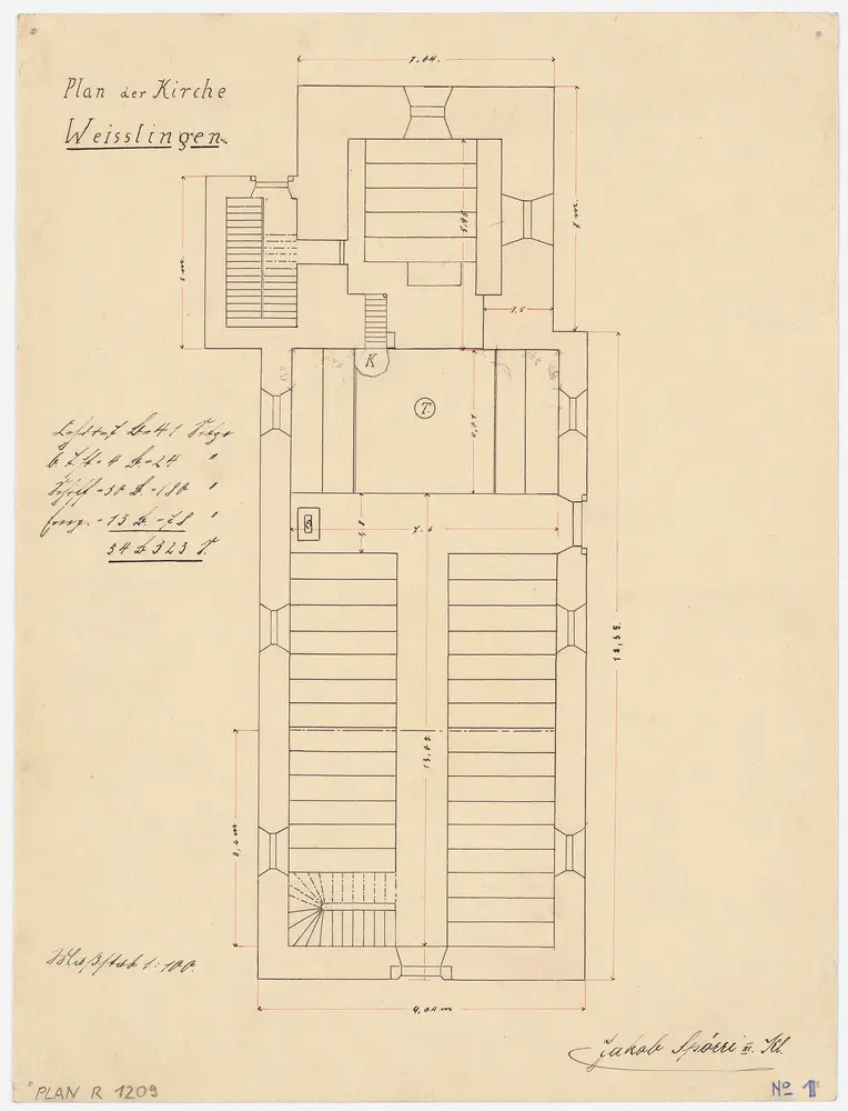 Weisslingen: Kirche; Grundriss (Nr. 1)