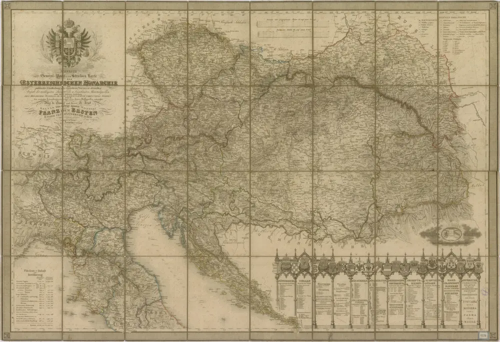 Neueste General-Post-und Strassen Karte Der Oesterreichischen Monarchie…