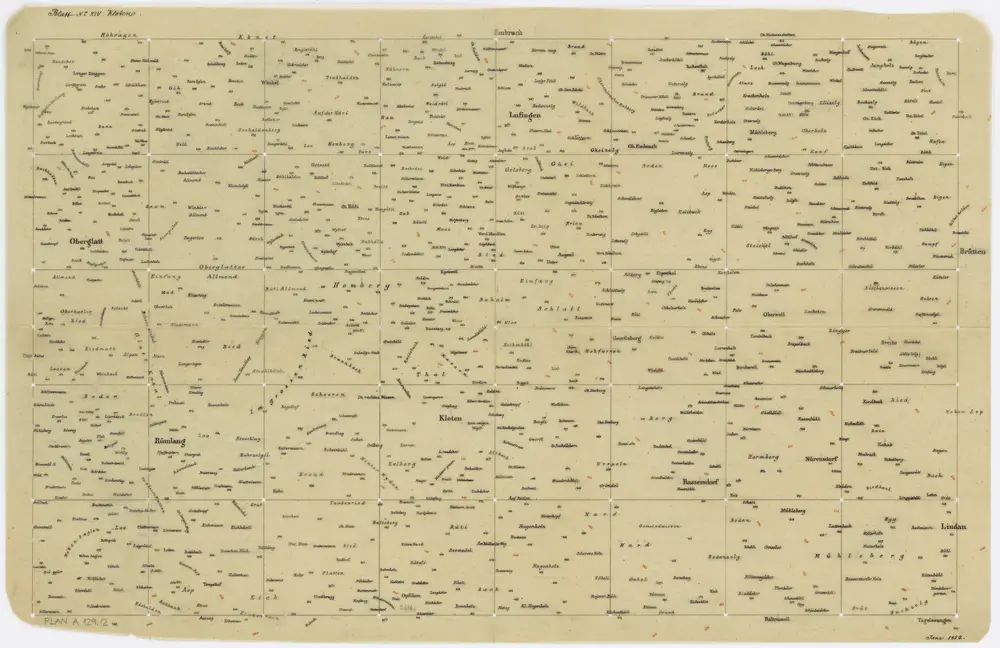 Vorlagen für die Topographische Karte des Kantons Zürich (Wild-Karte): Schrift-Pausen: Blatt XIV: Kloten