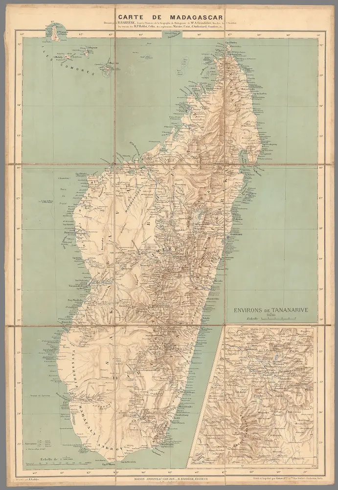 Carte de Madagascar / dressée par H. Barrère... ; dessiné par H. Lafolye