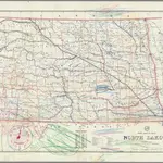 Post Route Map of the State of North Dakota Showing Post Offices ... June 15, 1953.