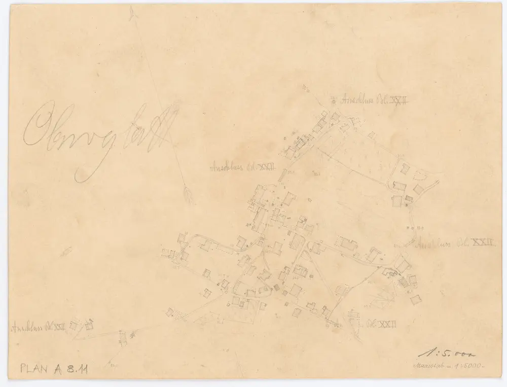 Vorlagen für die Topographische Karte des Kantons Zürich (Wild-Karte): Bezirk Dielsdorf: Ortsplan: Oberglatt