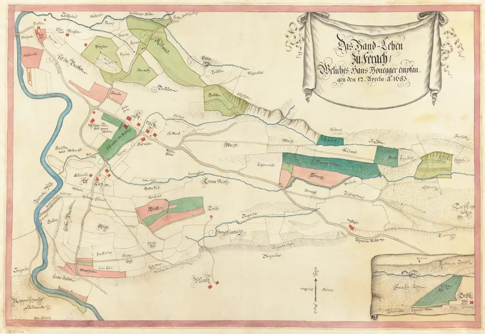 Rüti, Dürnten, Bubikon, Wald, Goldingen SG: Grundriss und Beschreibung der Güter, Waldungen und Handlehen des Amts Rüti sowie der beiden Alpen Scheidegg und Boalp (ältere Schreibweise: Poo-Alp), Band I: Seite 66: Handlehen zu Ferrach; Grundriss