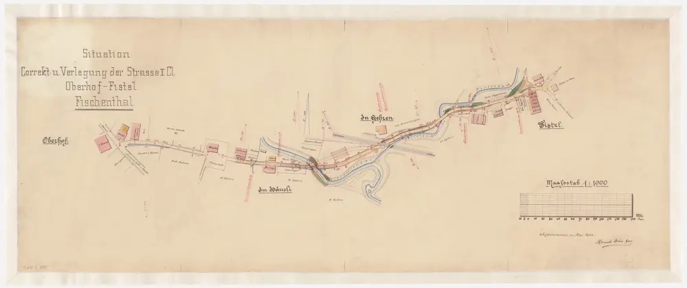 Fischenthal: Strassenkorrektion und -verlegung von Oberhof über Häusli und Gehren bis Fistel; Situationsplan