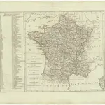 Carte de la France divisée en ses LXXXIII départements