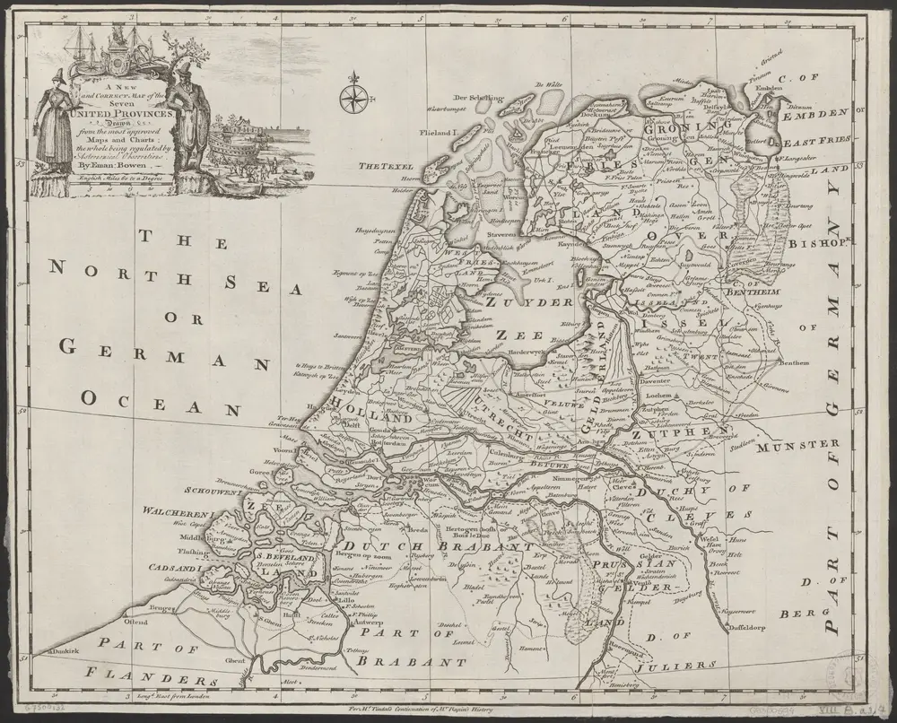 A new and correct map of the seven provinces : drawn from the most approved maps and charts : the whole being regulated by astronomical observations