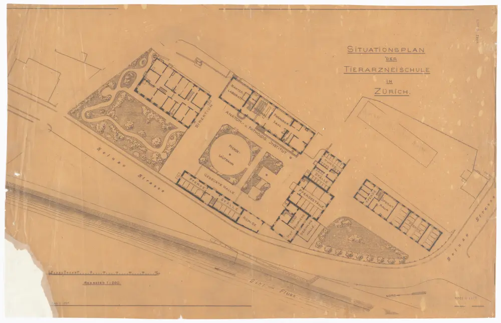 Tierarzneischule Selnaustrasse: Situationsplan