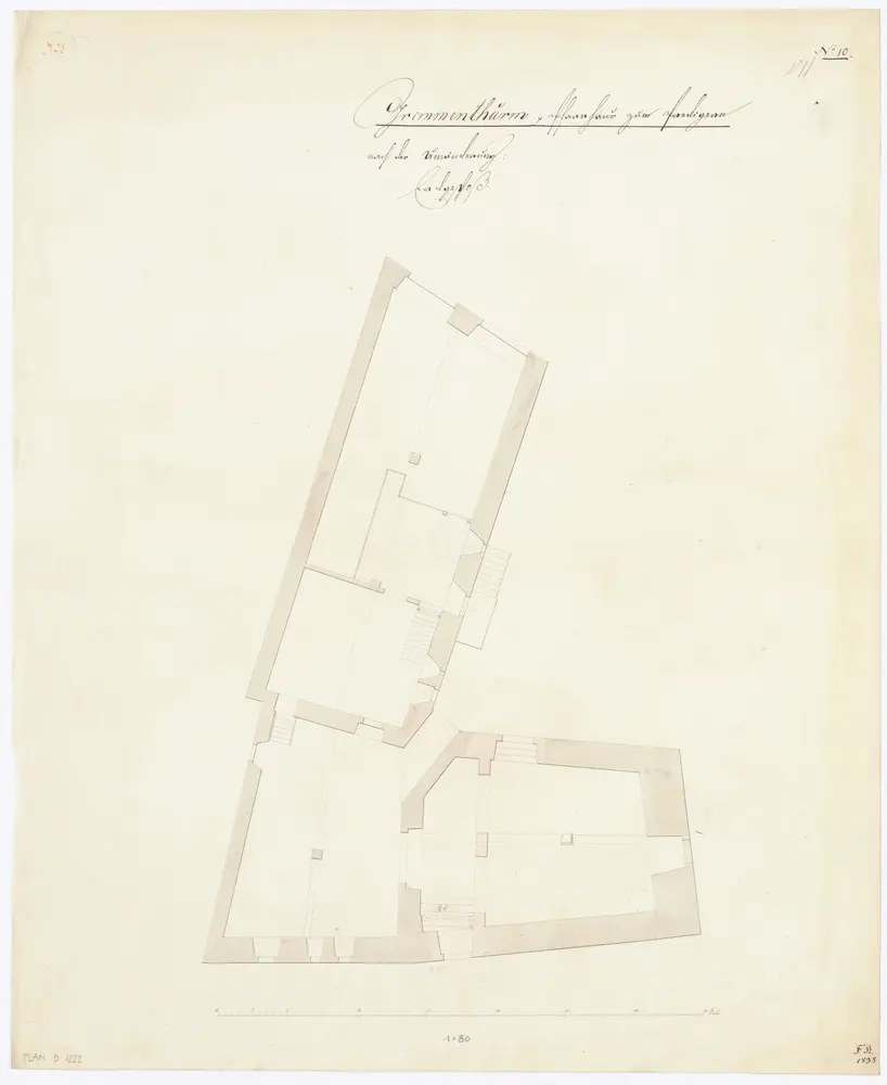 Grimmenturm und Pfarrhaus zum Predigern: Erdgeschoss (nach der Umänderung); Grundriss