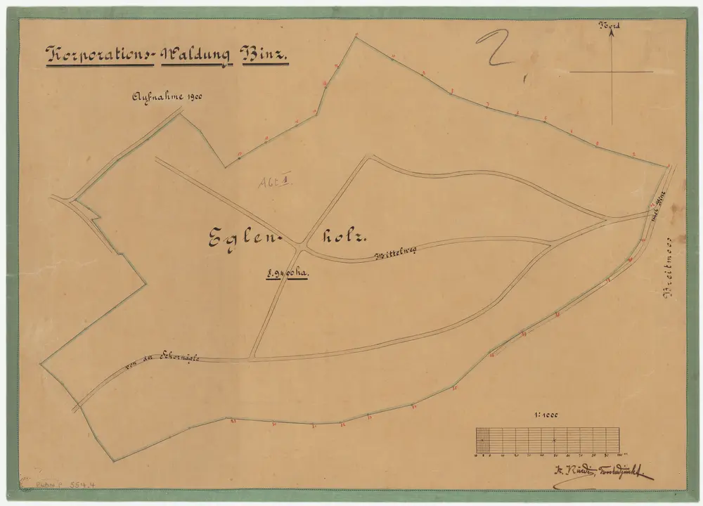 Witikon, Maur, Zollikon: Genossenschaftswaldungen Witikon und Binz: Egglen (Eglenholz); Grundriss