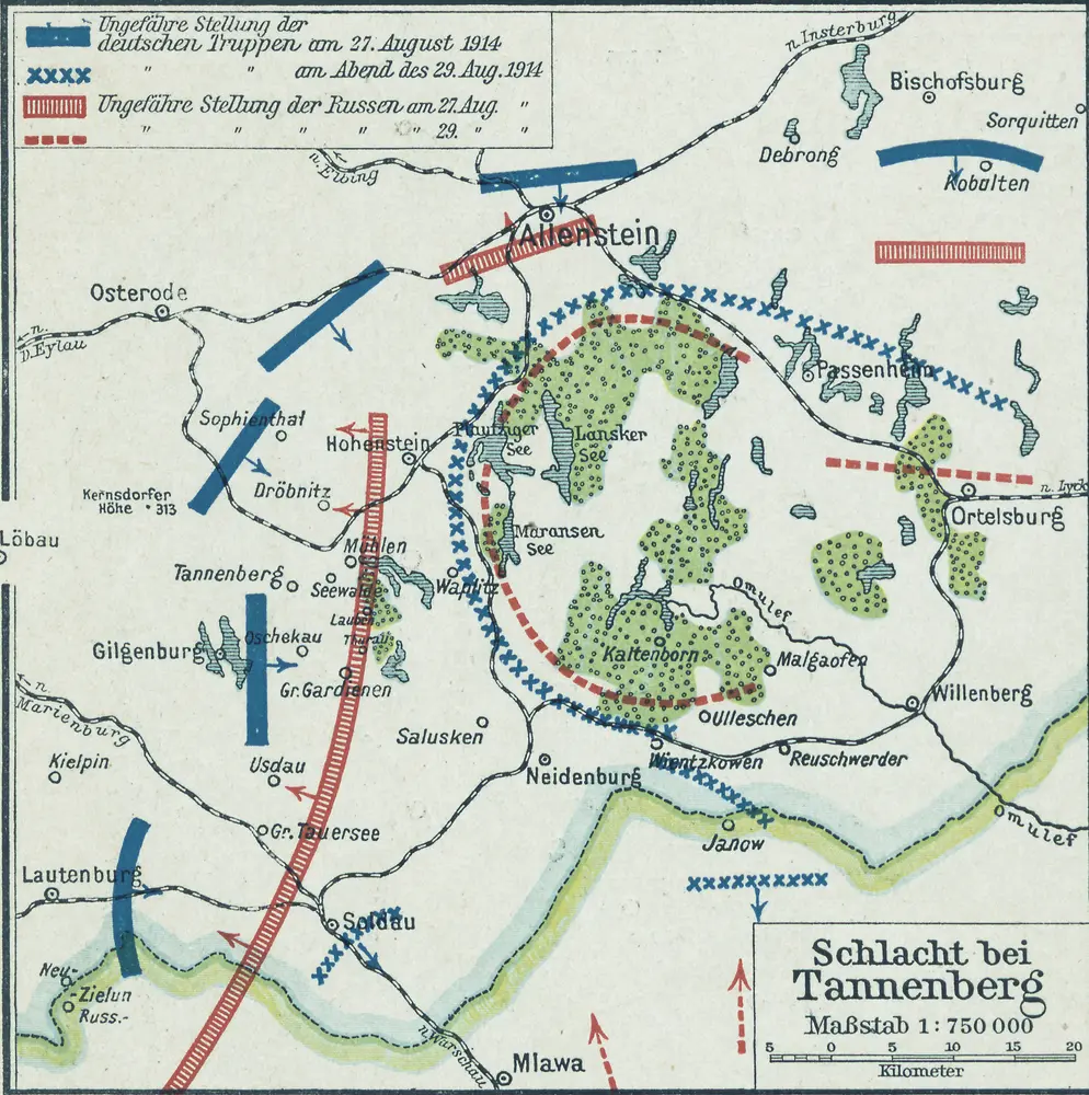 Östlicher Kriegsschauplatz II: Schlacht bei Tannenberg