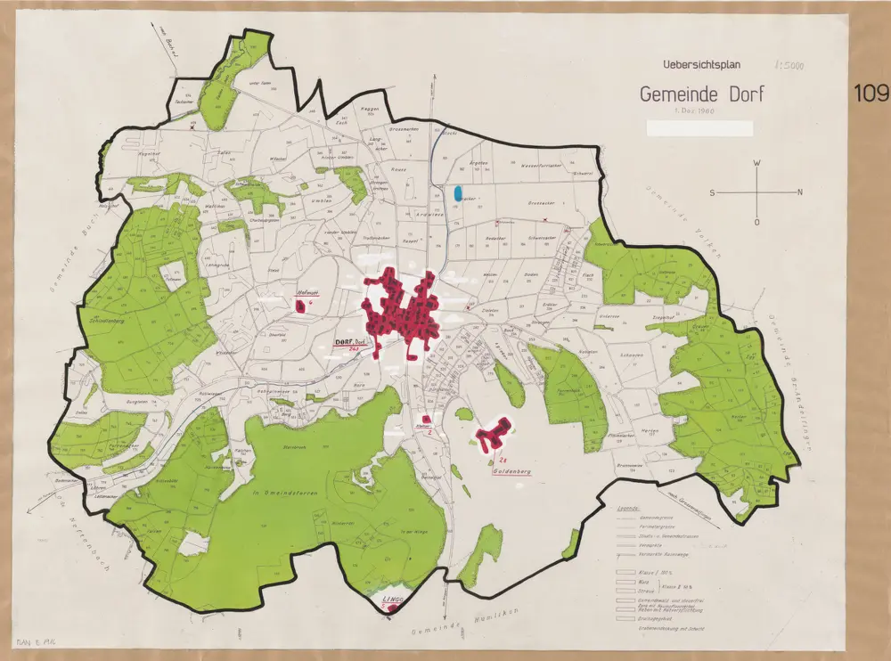 Dorf: Definition der Siedlungen für die eidgenössische Volkszählung am 01.12.1960; Siedlungskarte Nr. 109