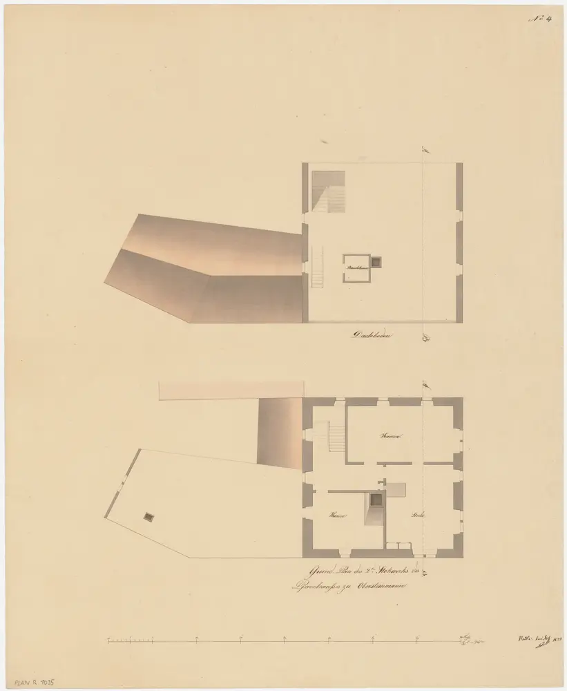 Steinmaur: Pfarrhaus, 2. Stock und Dachboden; Grundrisse (Nr. 4)