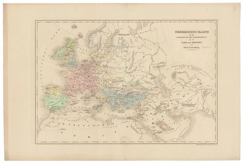 Uebersichts-Karte für die Geschichte von der Völkerwanderung bis auf Carl den Grossen