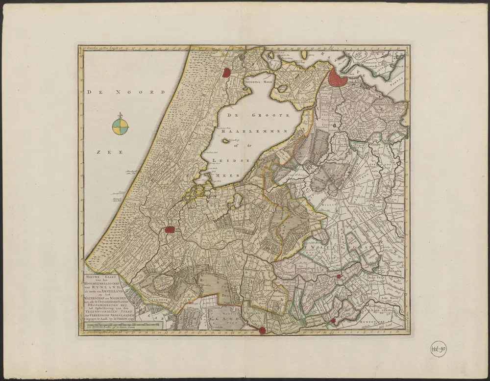 Nieuwe kaart van het Hoogheemraadschap van Rynland, als mede van Amstelland en het Waterschap van Woerden met alle de uitgeveende plassen droogmakeryen enz. tot opheldering van den Tegenwoordigen staat der Vereenigde Nederlanden