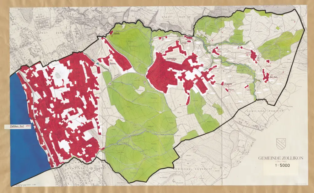 Zollikon: Definition der Siedlungen für die eidgenössische Volkszählung am 01.12.1960; Siedlungskarte Nr. 13