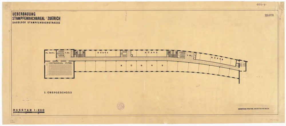 Walchetor, Stampfenbachareal: 2. Stock; Grundriss