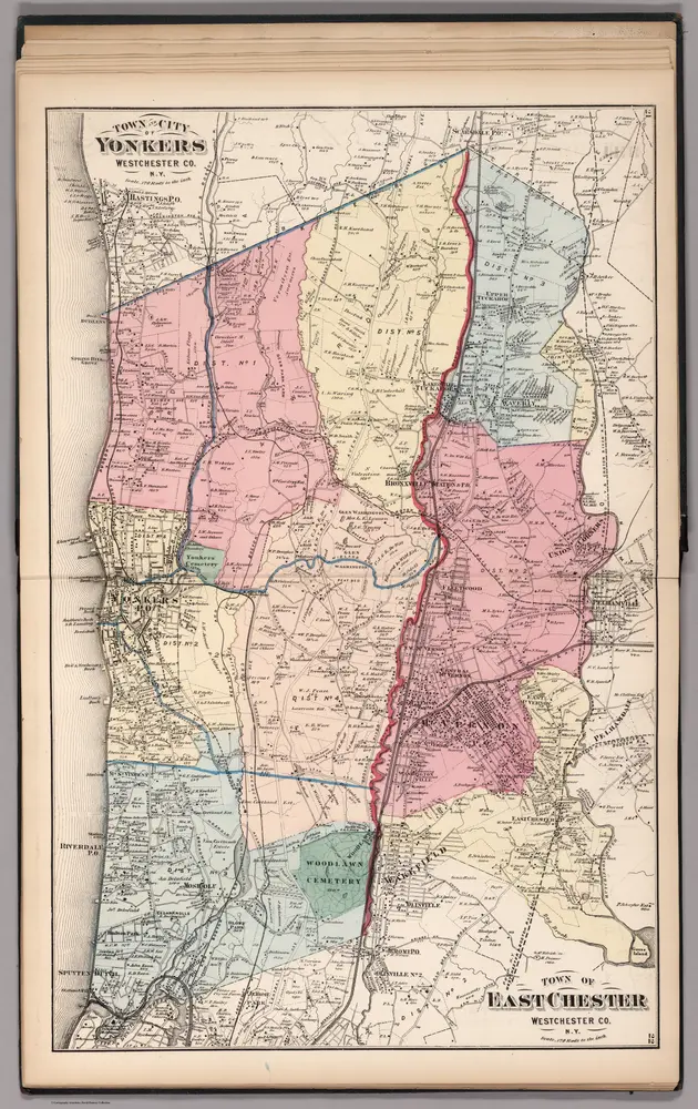 Yonkers and East Chester, Westchester County, New York.