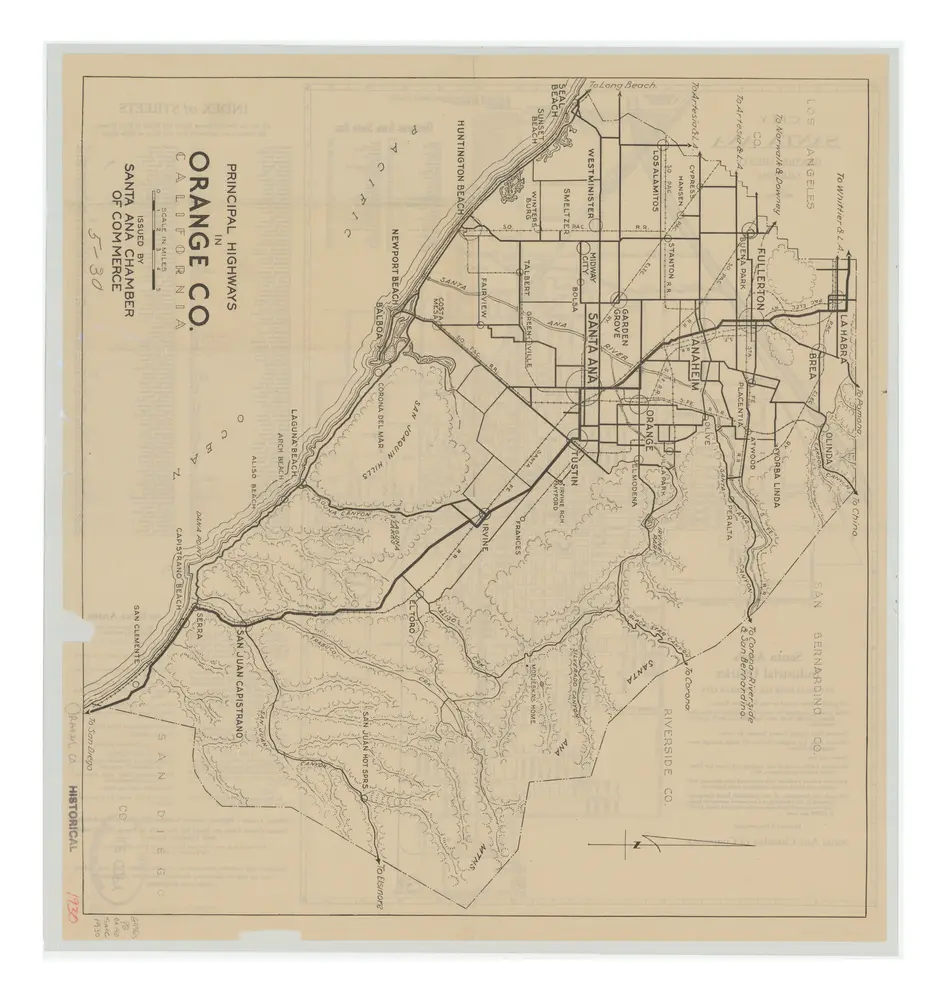 City of Santa Ana, Orange County, California ; Principal highways in Orange Co., California