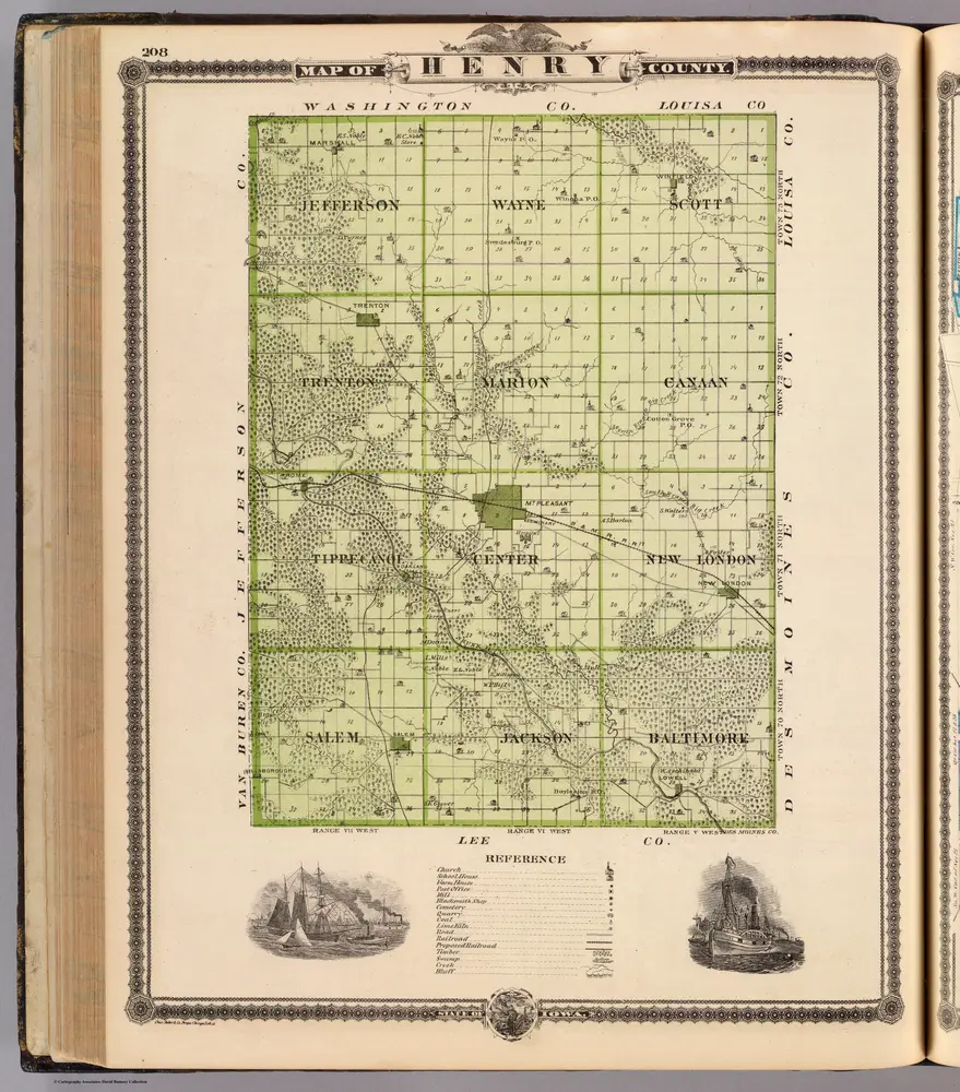 Map of Henry County, State of Iowa.