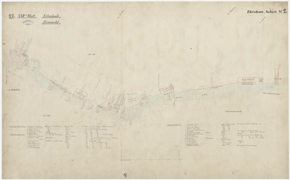 Hombrechtikon bis Zürich: Rechtes Ufer des Zürichsees; Grundrisse: Blatt 22: Küsnacht und Erlenbach