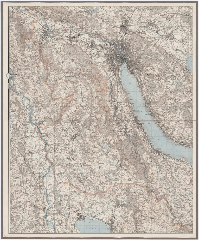 Karte des Kantons Zürich: Blatt 3: Südwesten