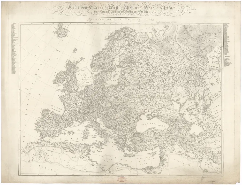 Karte von Europa, West-Asien und Nord-Afrika